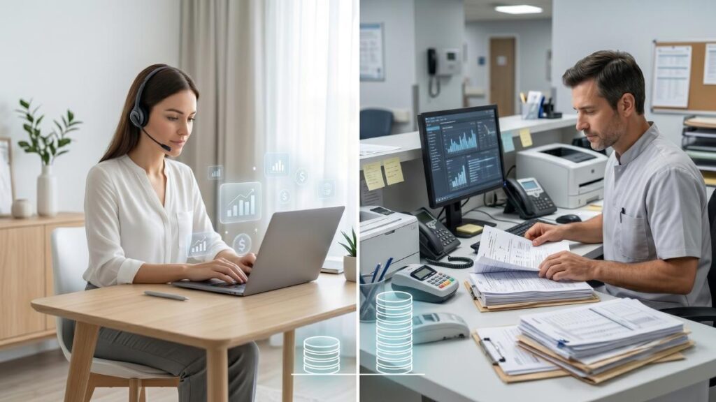 medical virtual assistants vs. in-house staff